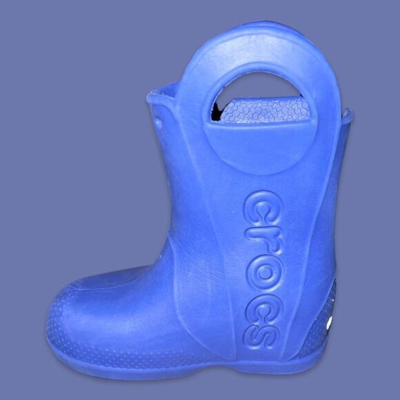 Crocs Handle It Rain Boot Blue Waterproof Rubber Boots Size C9 - Picture 3 of 5